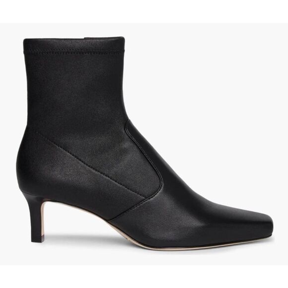 Paige Boots Annika Kitten Heel Size 6 Black Leather Pull On Sock Booties - Picture 1 of 7